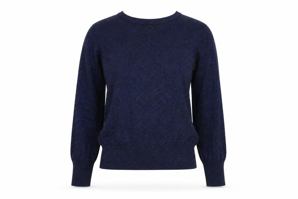 Front view of H&M Women Blue jumper, size S, Knit