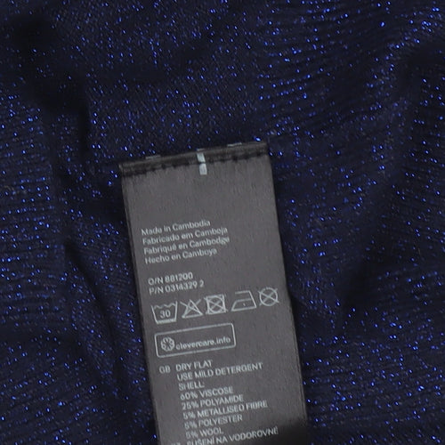 H&M Women Blue Pullover Jumper Size S Knit