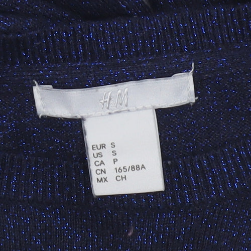 H&M Women Blue Pullover Jumper Size S Knit
