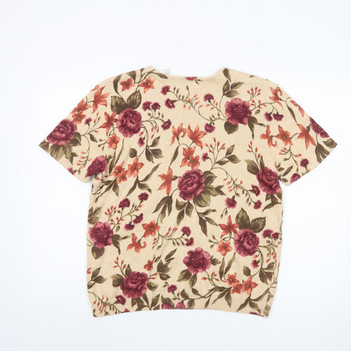 Alfred Dunner Women’s Beige Floral Pullover Jumper S