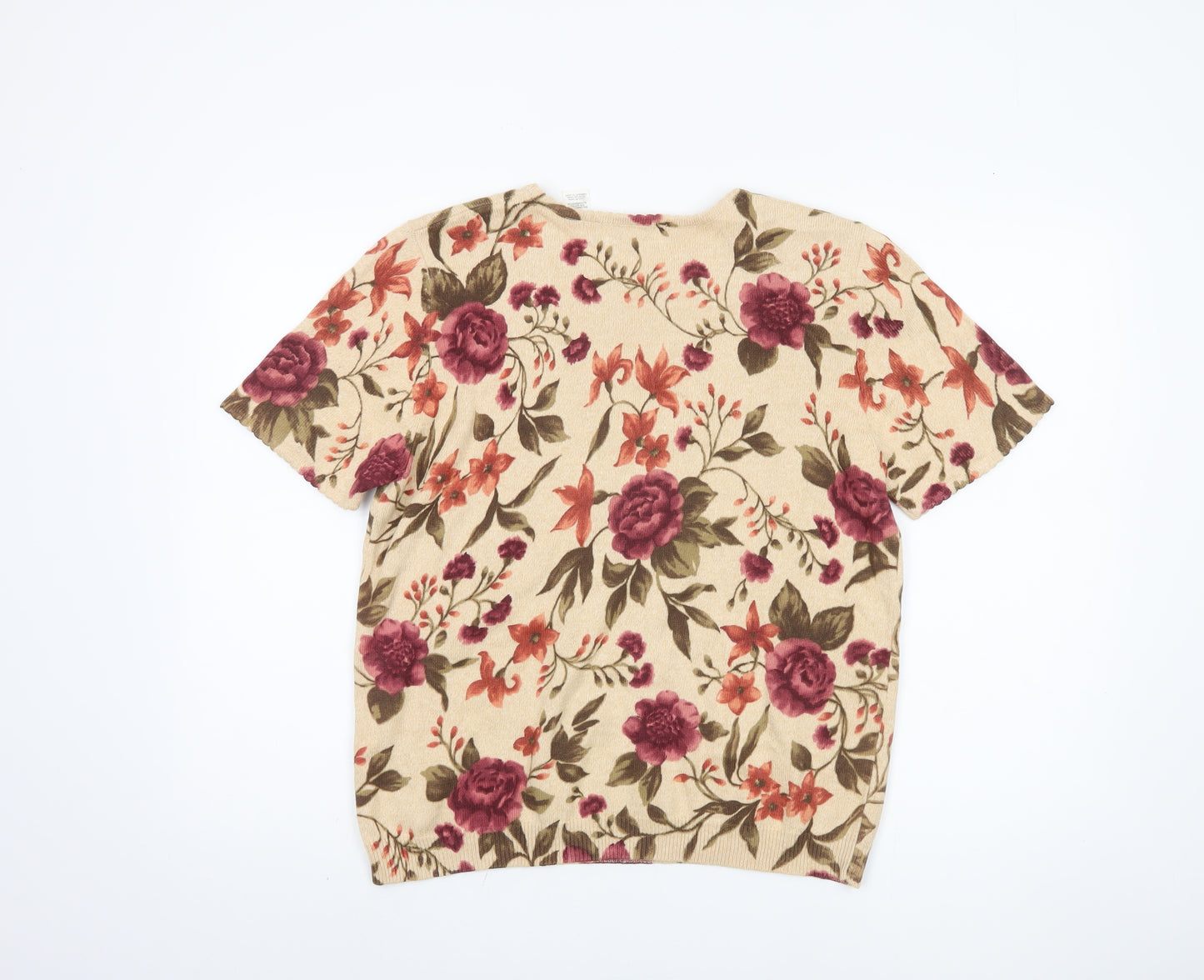 Alfred Dunner Women’s Beige Floral Pullover Jumper S