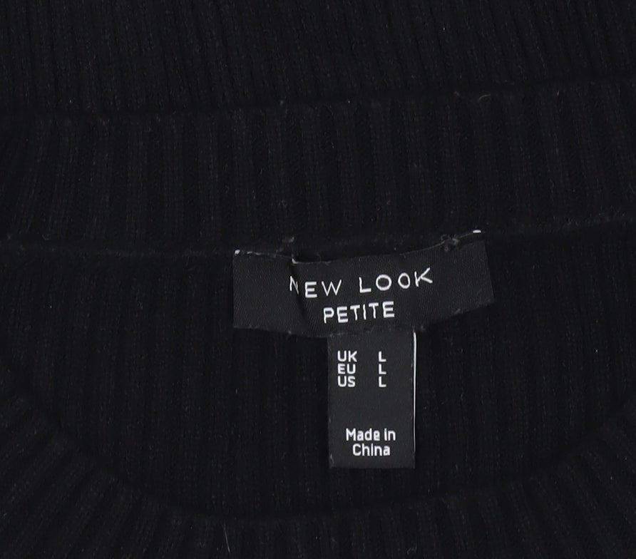 New Look Women's Black Striped Pullover Jumper L