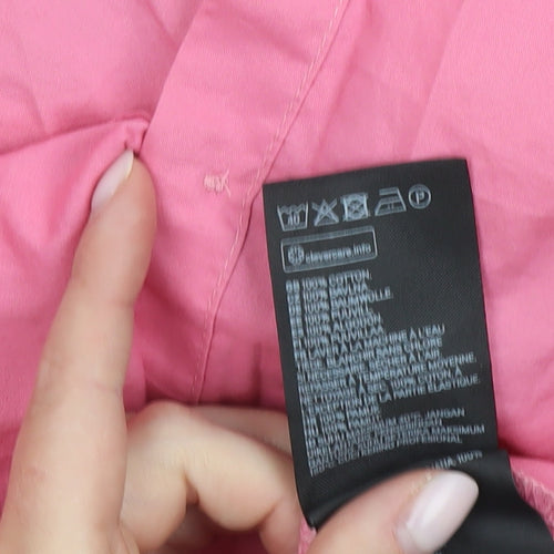 H&M Women's Pink XS Button-Up Shirt, 3/4 Sleeve, Casual