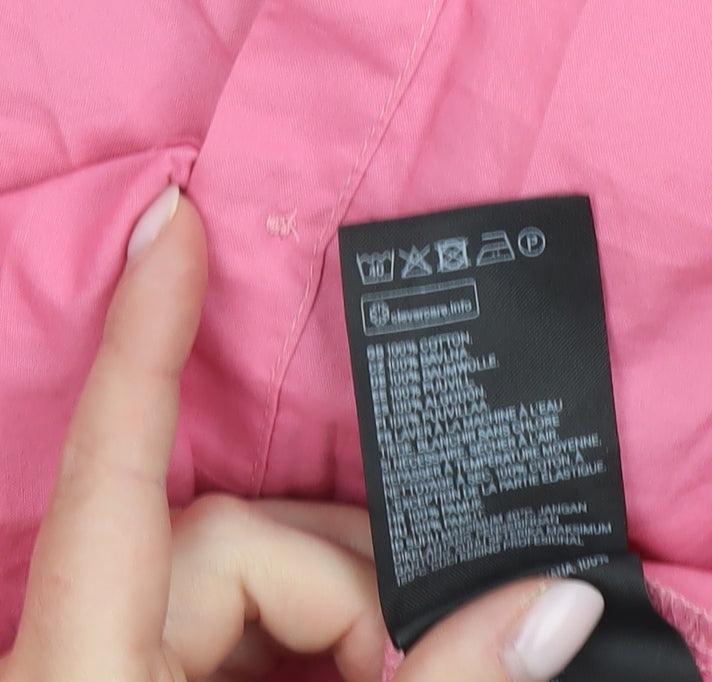 H&M Women's Pink XS Button-Up Shirt, 3/4 Sleeve, Casual