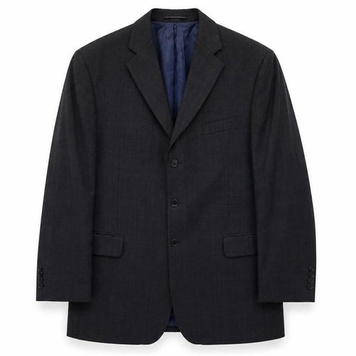 Reda Men's Grey Blazer 46 Long Wool Notch Lapel