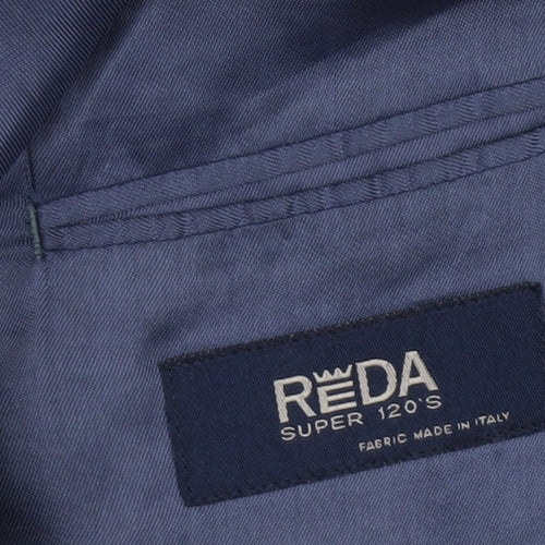 Reda Men's Grey Blazer 46 Long Wool Notch Lapel