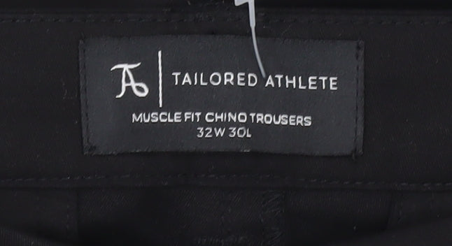Tailored Athlete Men's Black Chino Trousers 32