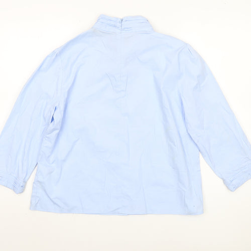 Zara Women's Blue Rhinestone Long Sleeve Top Size 12