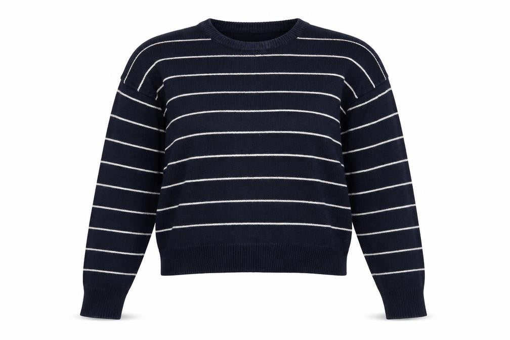 Front view of Brandy Melville Women's Blue Striped jumper