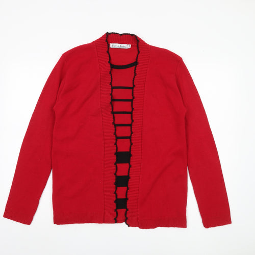 Pure & Natural Women's Red Cardigan Size S