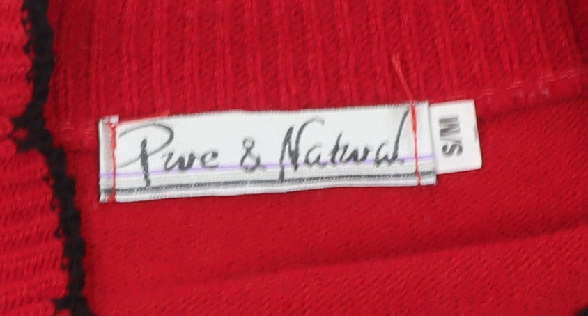 Pure & Natural Women's Red Cardigan Size S