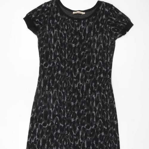 Chiaramente Women's Black Animal Print Knit Dress