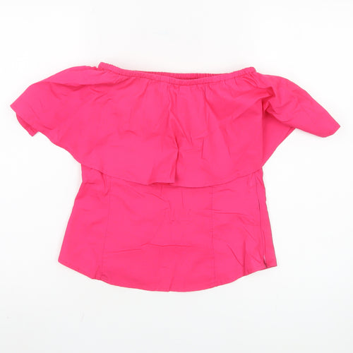 PrettyLittleThing Women’s Pink Off Shoulder Top, Size 4