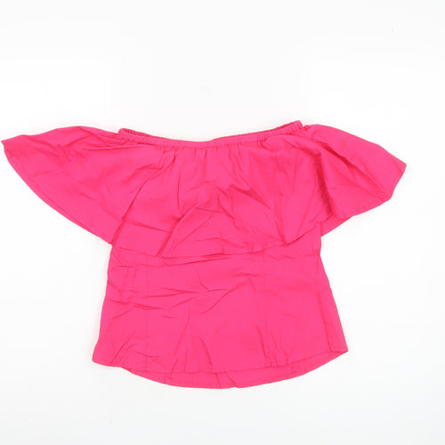 PrettyLittleThing Women’s Pink Off Shoulder Top, Size 4