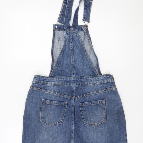 F&F Women's Blue Denim Pinafore Dress Size 8