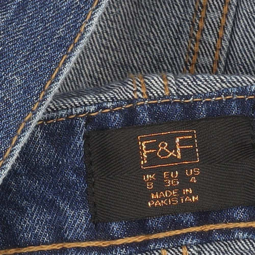 F&F Women's Blue Denim Pinafore Dress Size 8