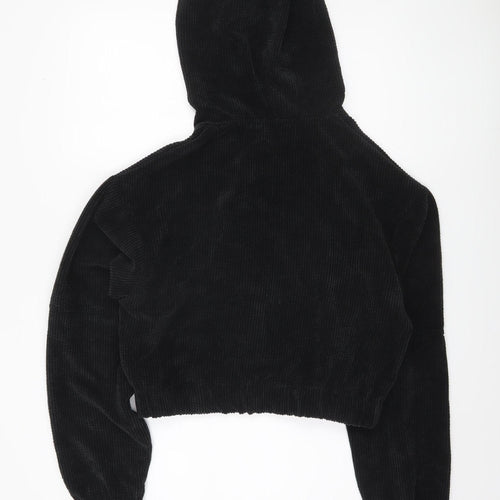 MISSPAP Women's Black Hooded Cropped Jacket Size 8