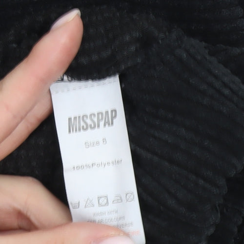 MISSPAP Women's Black Hooded Cropped Jacket Size 8