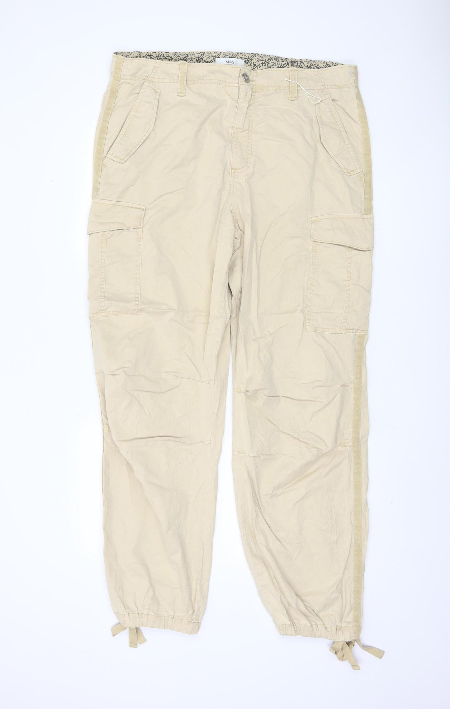 Marks and Spencer Women's Beige Cargo Trousers Size 18