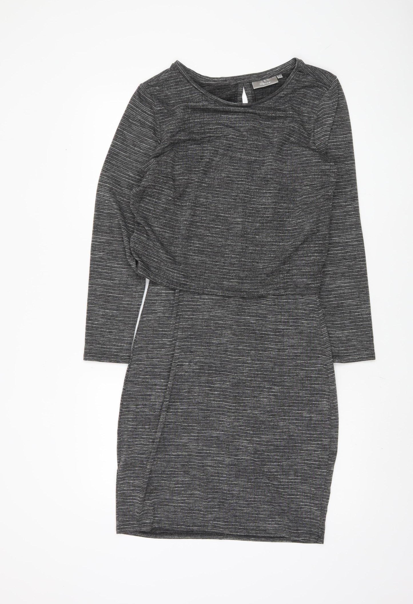 Fransa Women's Grey Dress, Size S, Long Sleeve, Excellent Condition