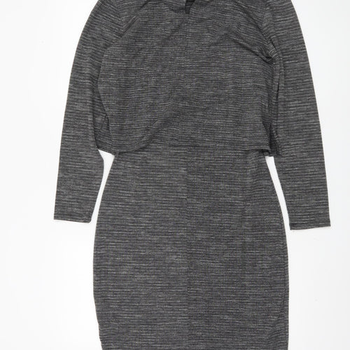 Fransa Women's Grey Dress, Size S, Long Sleeve, Excellent Condition
