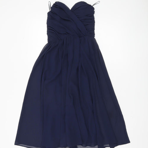 ASOS Women's Blue Midi Fit & Flare Dress Size 8