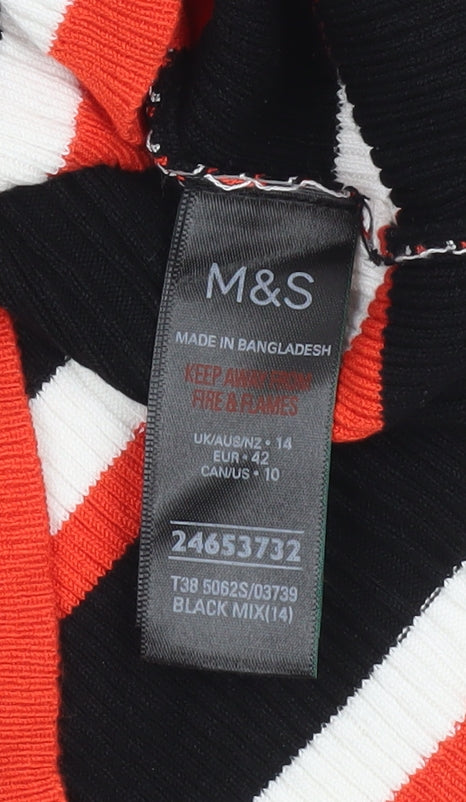 Marks and Spencer Women's Black Striped Jumper