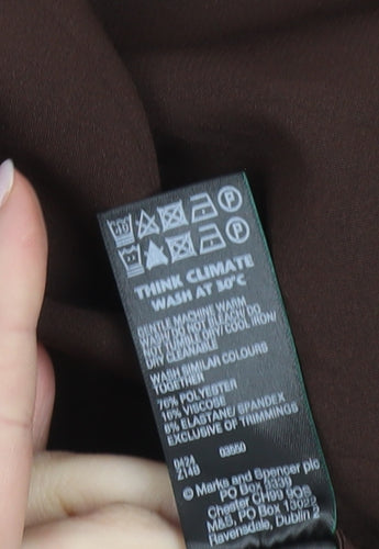 Marks and Spencer Women's Brown Plus Size Trousers