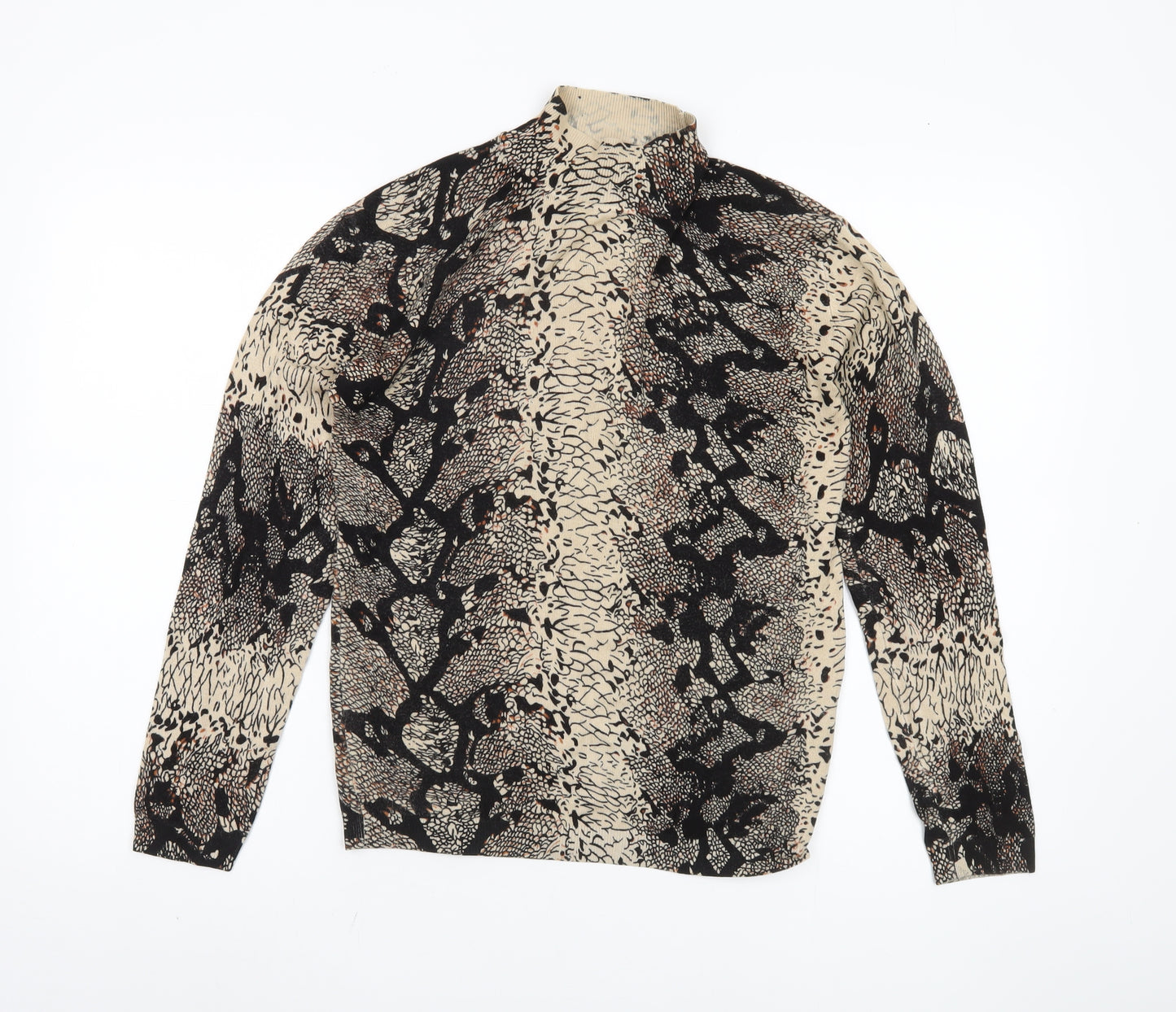 Diva Women's Beige Black Animal Print Jumper S/M