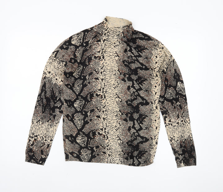 Diva Women's Beige Black Animal Print Jumper S/M