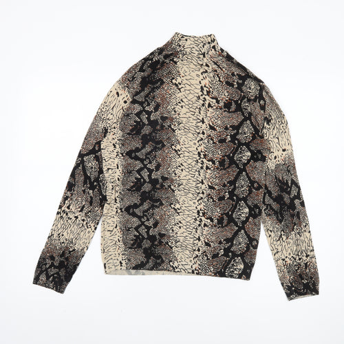 Diva Women's Beige Black Animal Print Jumper S/M
