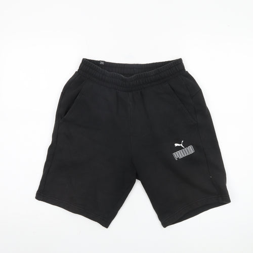 Puma Men's Black Shorts S Elastic Waist Sports Style