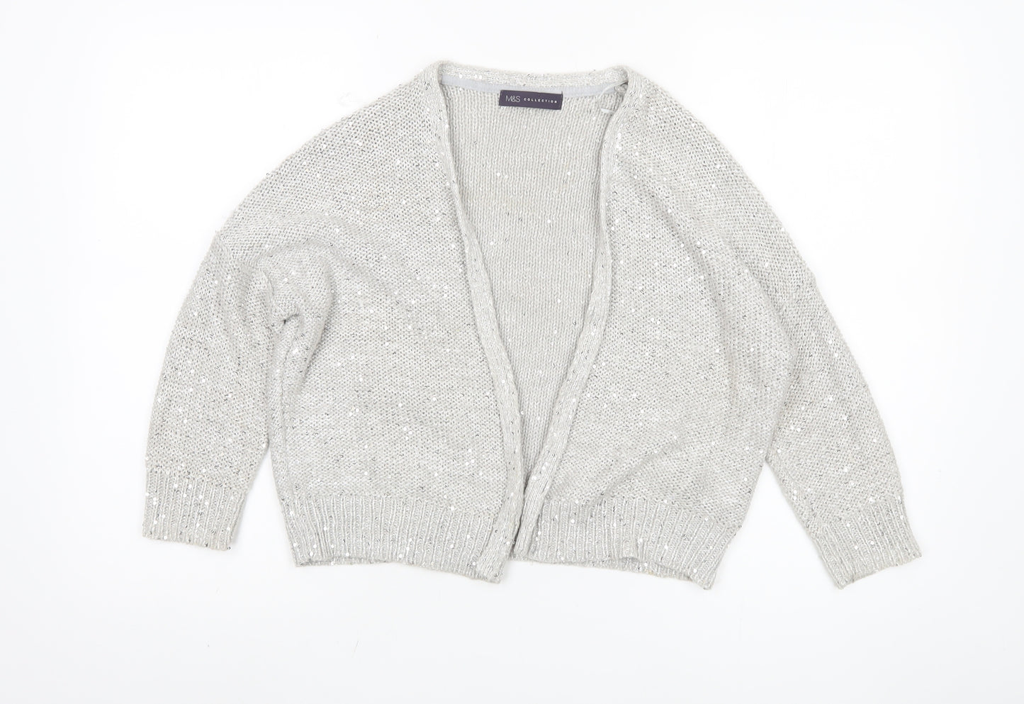 Marks and Spencer Women's Silver Sequin Cardigan Size 12