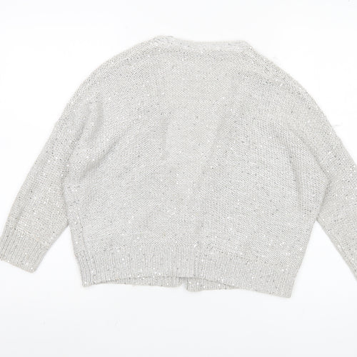 Marks and Spencer Women's Silver Sequin Cardigan Size 12