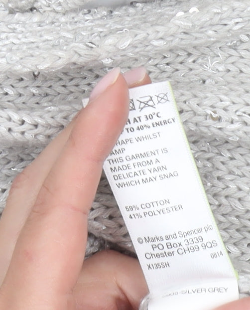 Marks and Spencer Women's Silver Sequin Cardigan Size 12