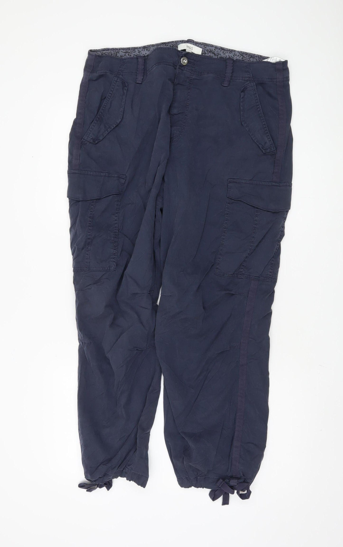 Marks and Spencer Women's Blue Cargo Trousers Size 18