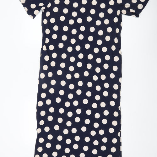 Marks and Spencer Blue Polka Dot Dress Size 8
