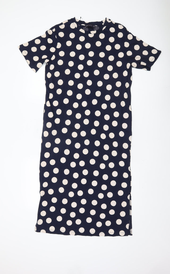 Marks and Spencer Blue Polka Dot Dress Size 8