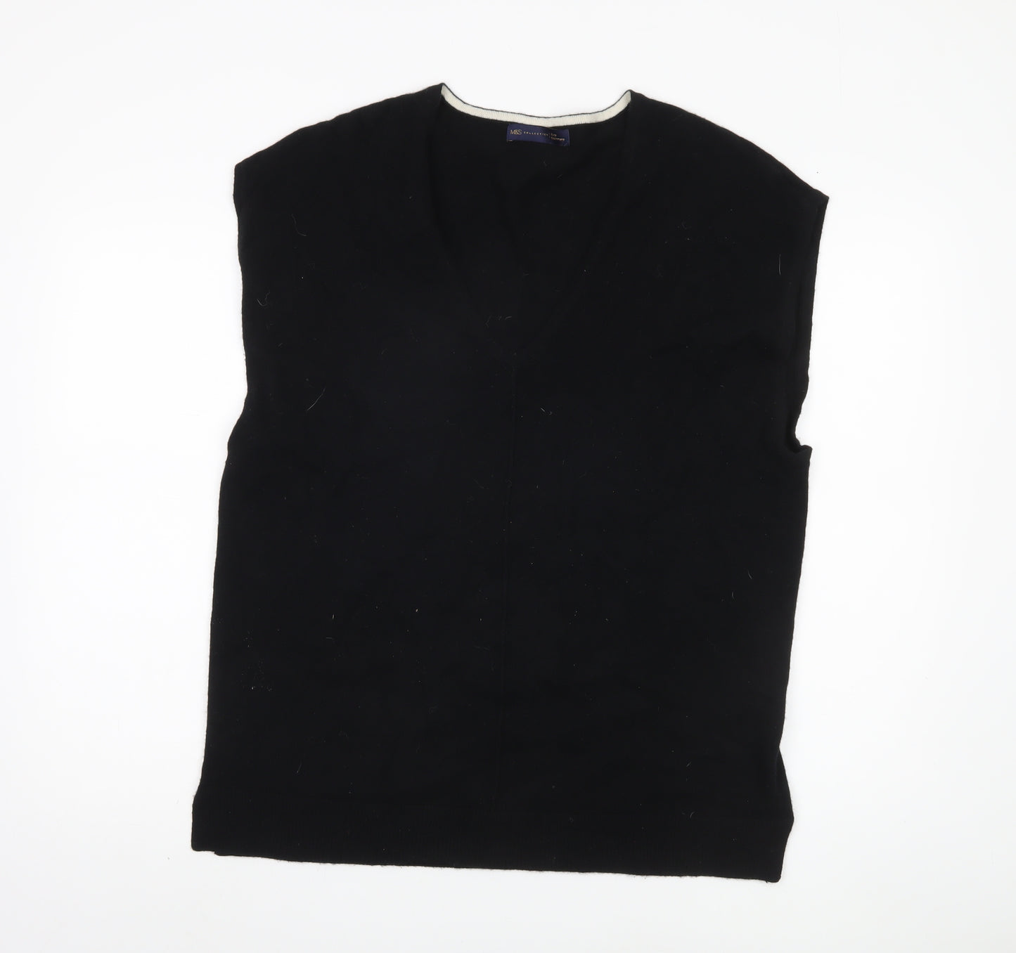 Marks and Spencer Women's Black Vest, Size 12, Cashmere