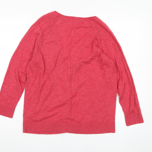 Fat Face Women's Pink Cotton Cardigan Size 14