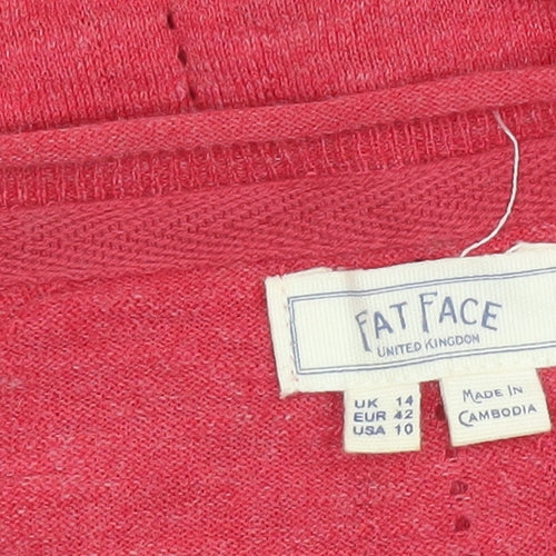 Fat Face Women's Pink Cotton Cardigan Size 14