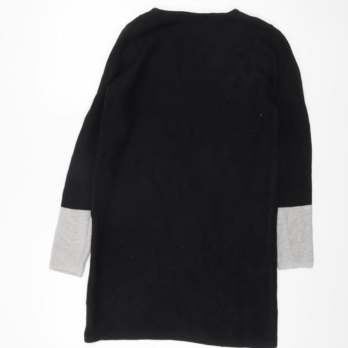 Marks and Spencer Women's Black Jumper Size 10 V-Neck