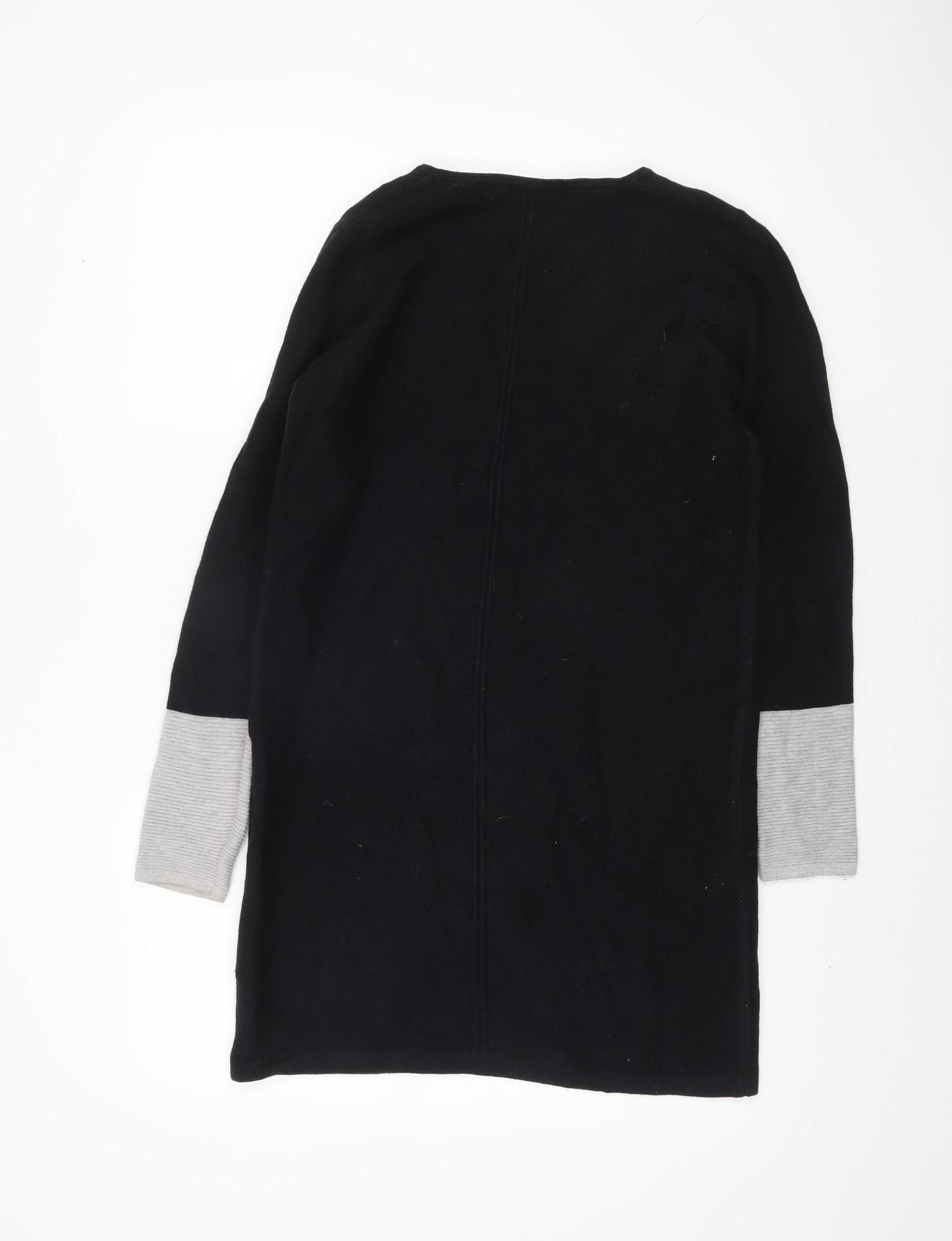 Marks and Spencer Women's Black Jumper Size 10 V-Neck