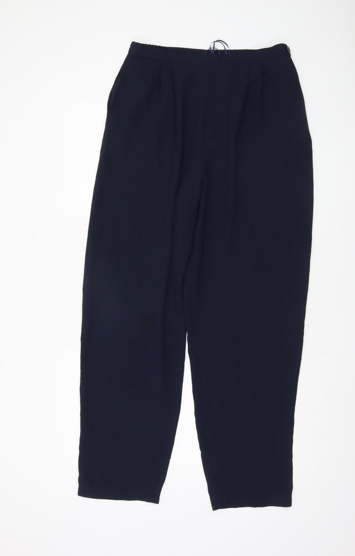 Frank Usher Women's Navy Trousers, Size 16, Elastic Waist