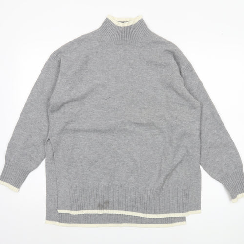 Amara Reya Women's Grey Mock Neck Pullover Jumper M