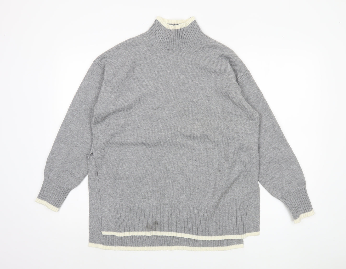 Amara Reya Women's Grey Mock Neck Pullover Jumper M