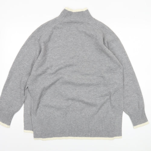 Amara Reya Women's Grey Mock Neck Pullover Jumper M