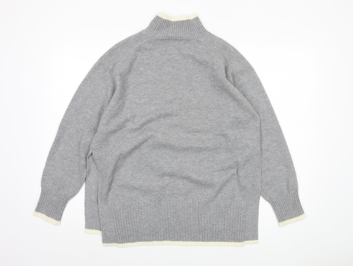 Amara Reya Women's Grey Mock Neck Pullover Jumper M