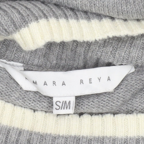 Amara Reya Women's Grey Mock Neck Pullover Jumper M