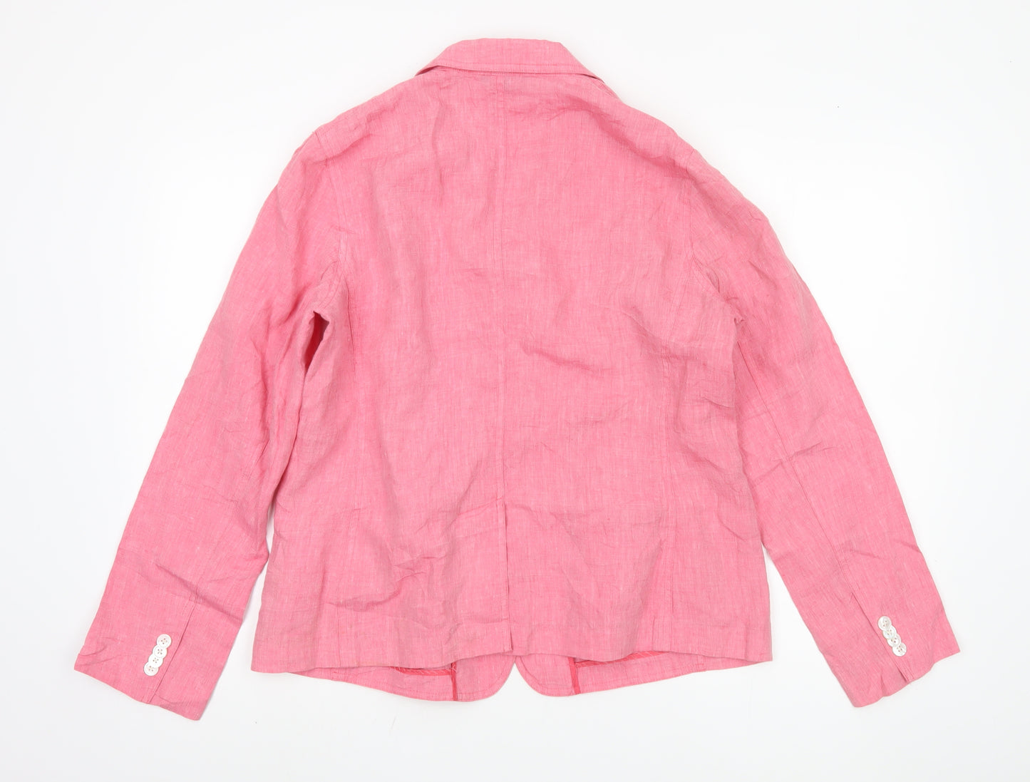 Lands' End Women's Pink Linen Blazer Size 12 Petites
